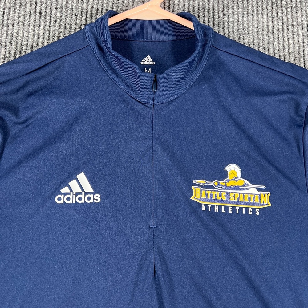 Battle Spartans Shirt Columbia Missouri High School Adidas Mens Medium 1/4 Zip
